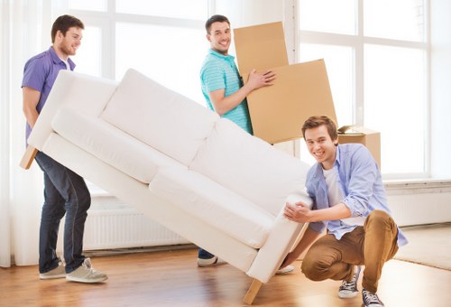 Furniture and boxes prepared for student storage in Sutton
